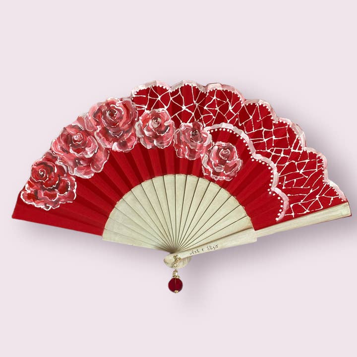 Arte e sfizio - Wholesale Handheld Folding Fan - painted flower fans8