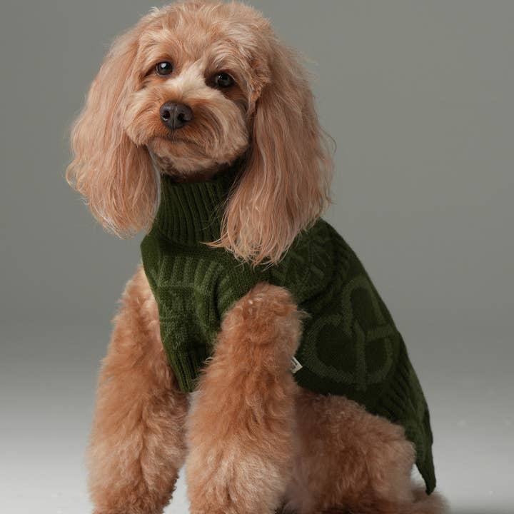 Pretzel Pet Sweater - Olive Green for wholesale by PEHOM