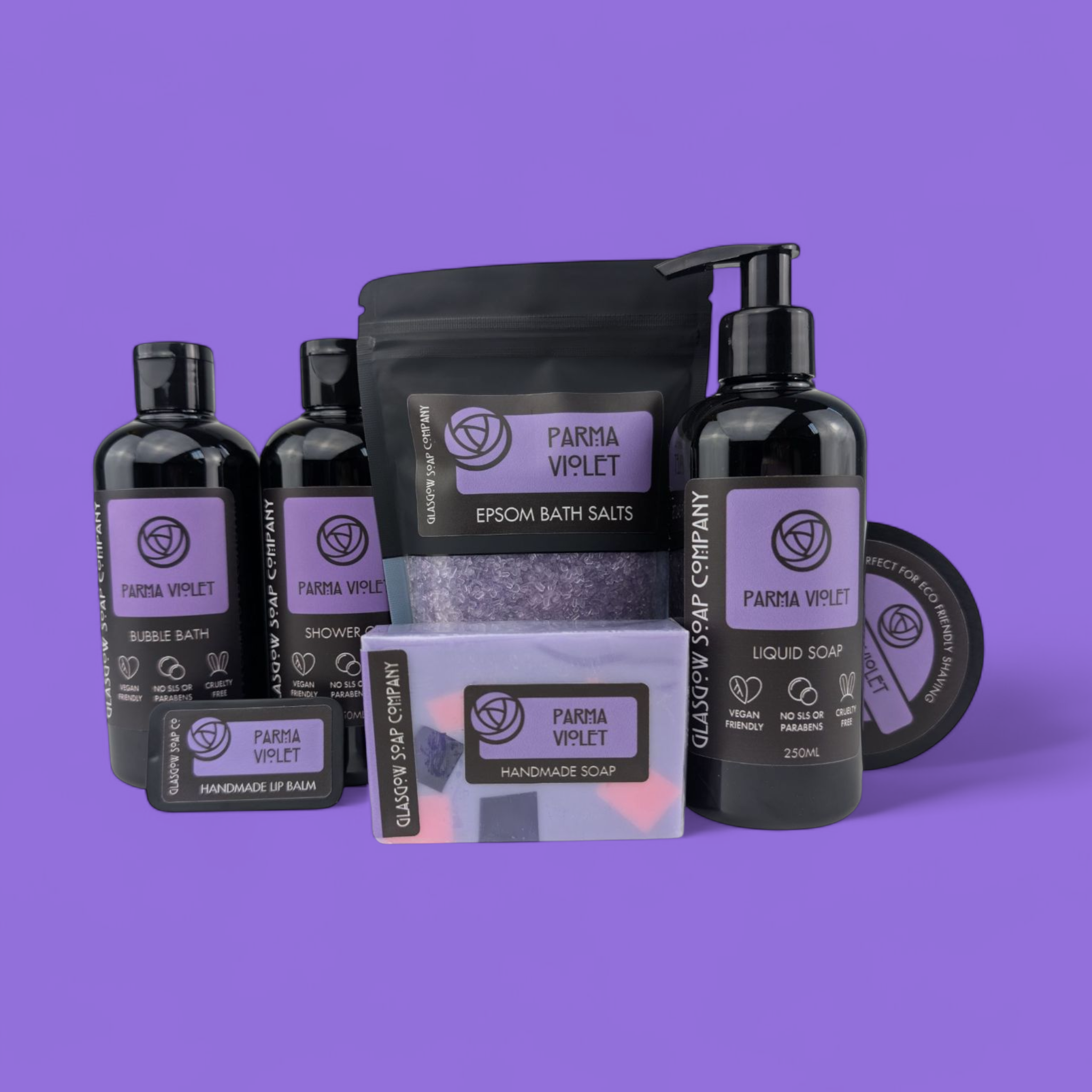Glasgow Soap Company Ltd – wholesale Bath salts – Parma Violet Epsom Bath Salts 250g1