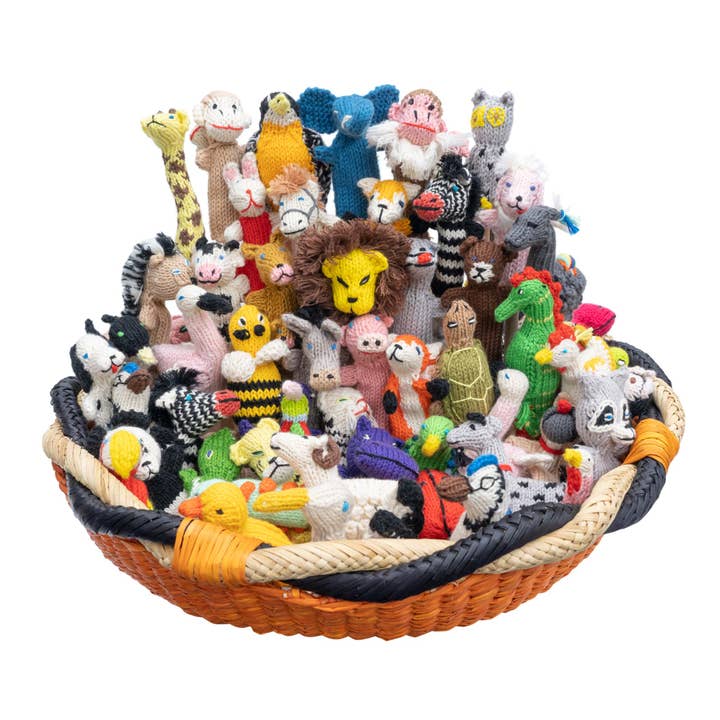 Lucuma Designs - Wholesale Finger puppet – Child & baby - Animal Mix Organic Cotton Finger Puppet - Stocking Stuffers4