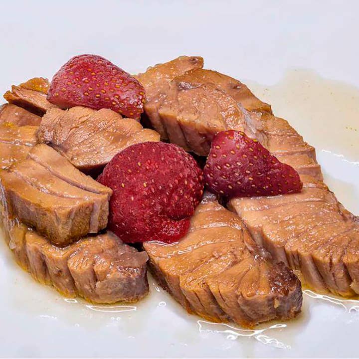 El Ronqueo - Wholesale Tinned Fish - Tuna Belly with Strawberries in Olive Oil can 280 g.1