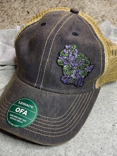 Wisconsin delstatsblomma Skogsviol Ostrukturerad hatt för wholesale av Flags Over Wisconsin