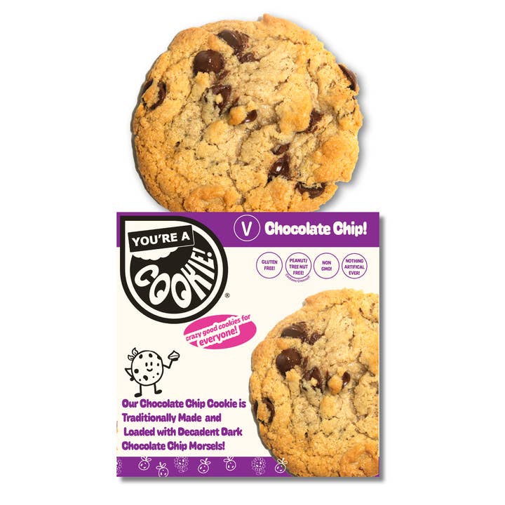 Vegan Chocolate Chip Dozen (12) for wholesale by You're a Cookie!