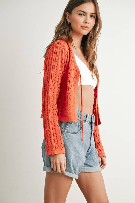 Vanilla Monkey - Wholesale Cardigan - Women's - Knitted Tie-front Cardigan1