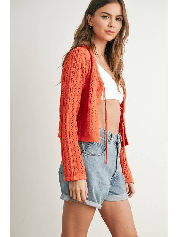 Vanilla Monkey - Wholesale Cardigan - Women's - Knitted Tie-front Cardigan1