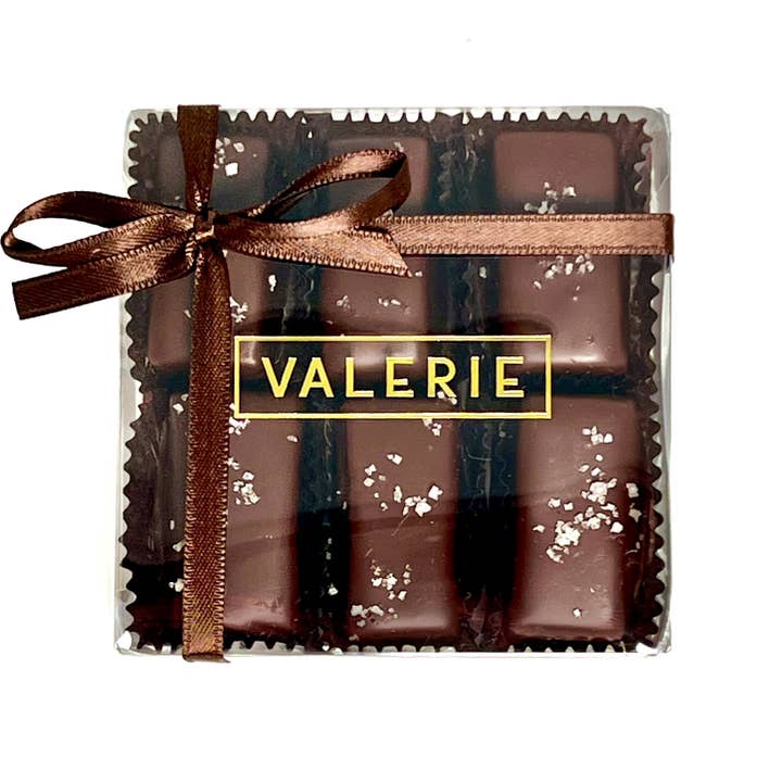 Valerie Confections - Wholesale Caramel - 6pc Fleur de Sel Chewy Caramel Box1