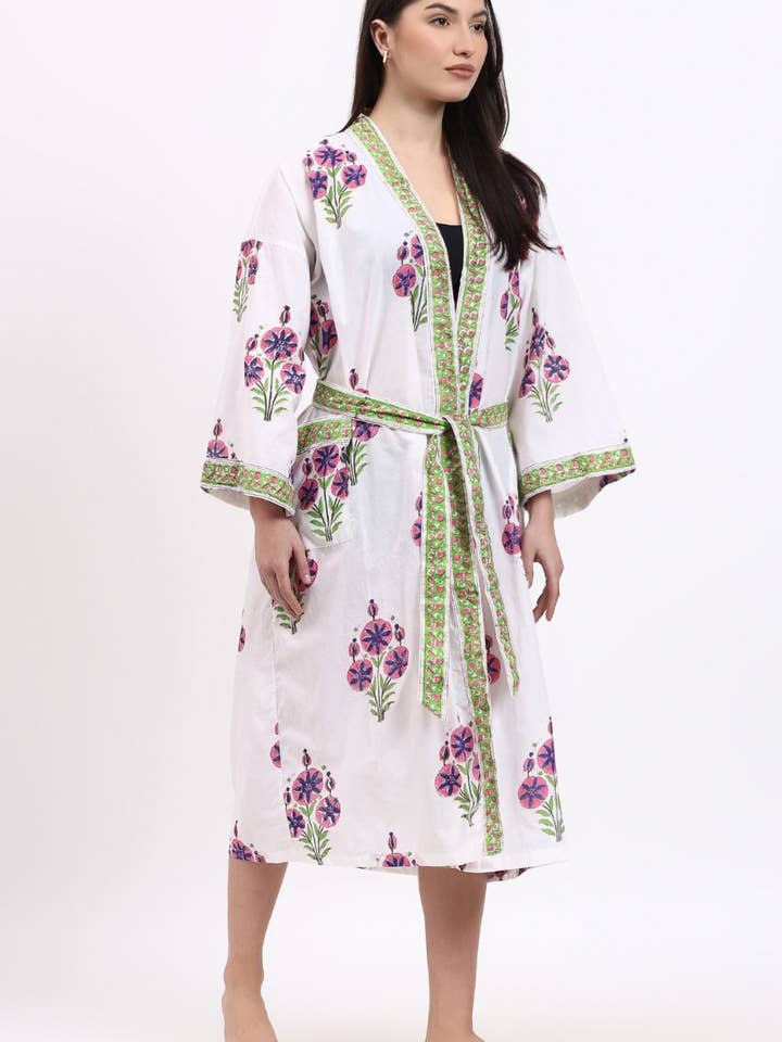 Hi Handmade - Wholesale Robe – Women's - Cotton Kimono Robe - Orchid2