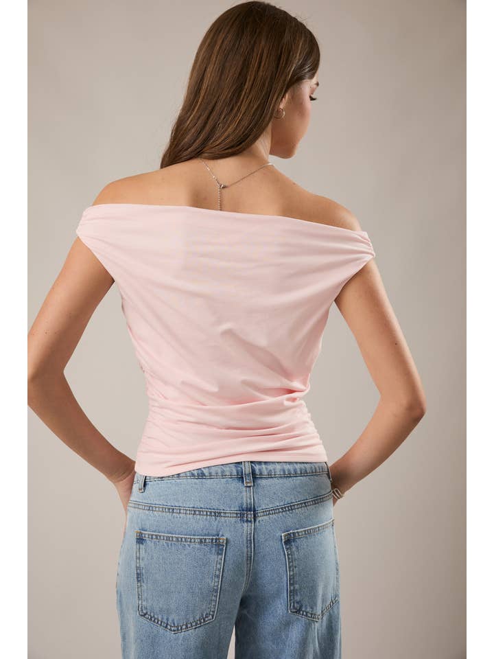 LE LIS - Wholesale Blouse - Women's - OFF THE SHOULDER TOP WITH RUCHING40