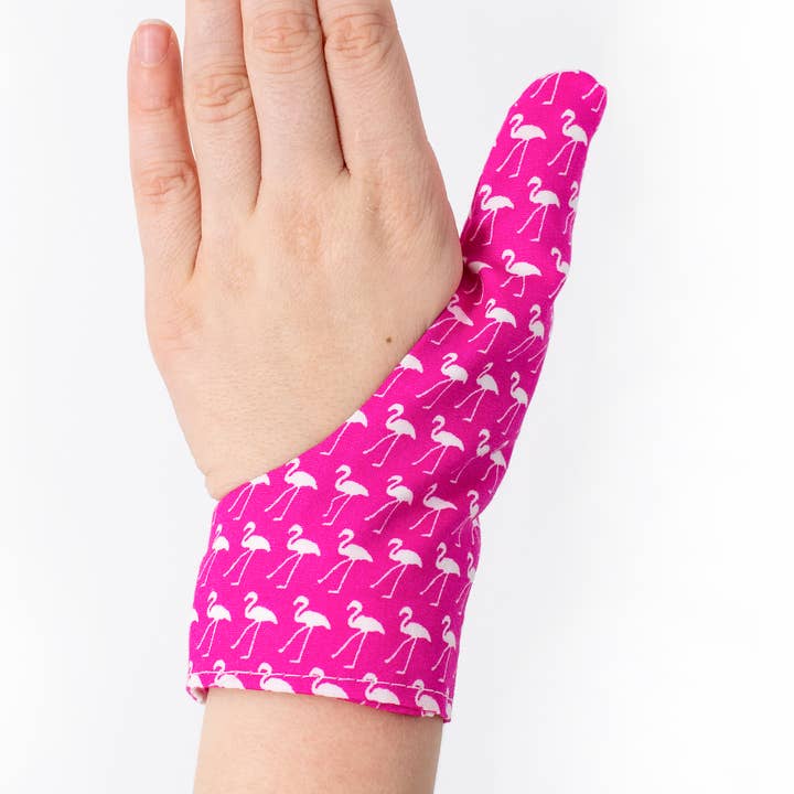 Thumbsie® Flamingo thumb guard for wholesale by Thumbsie Ltd
