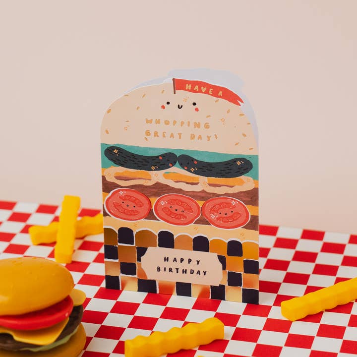 Hotchpotch – wholesale Birthday card – Mochi Open Birthday Burger Have A Whopping Great Day3