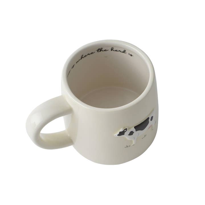 CGB Giftware - Wholesale Koffiemok - Bramble Farm stenen mok met koe in geschenkdoos4
