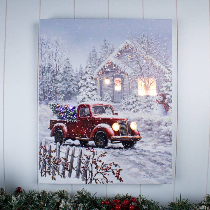 Glow Decor - Wholesale Christmas Wall Art - Special Delivery 16x20 Fiber Optic Canvas