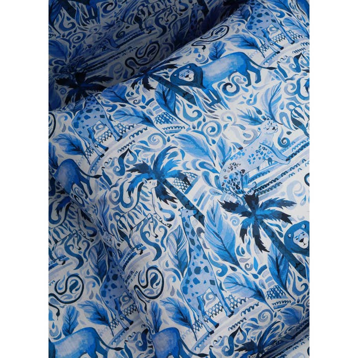 Post House - Wholesale Throw/Decorative Pillow - Journey in the Jungle Pillow in Blue Mono2