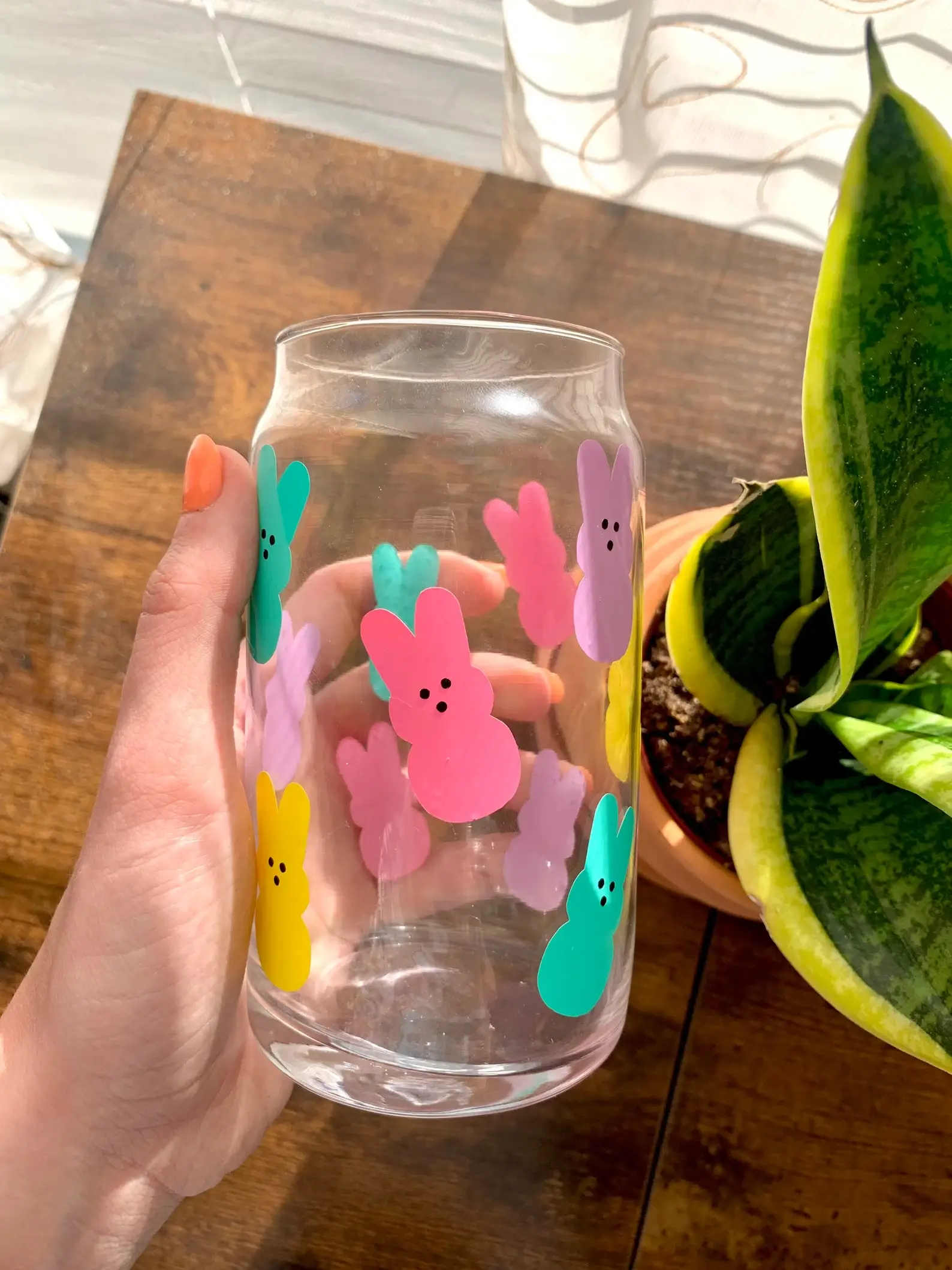 MarieDesignCo - Wholesale Drinking Glass/Cup - Peeps glass mug, Easter coffee mug, peeps coffee cup, cups7