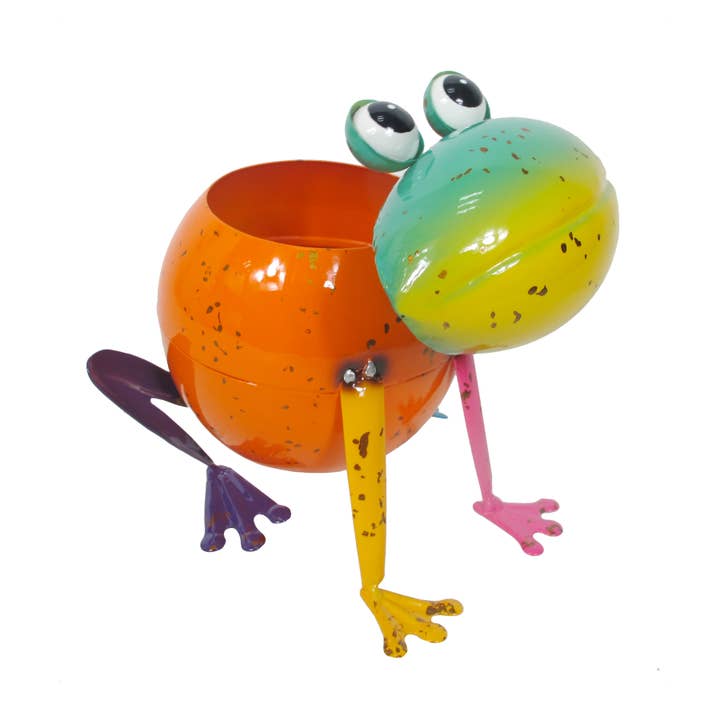 Continental Art Center - Wholesale Plant Pot - Painted and Enameled Mini Frog Planter