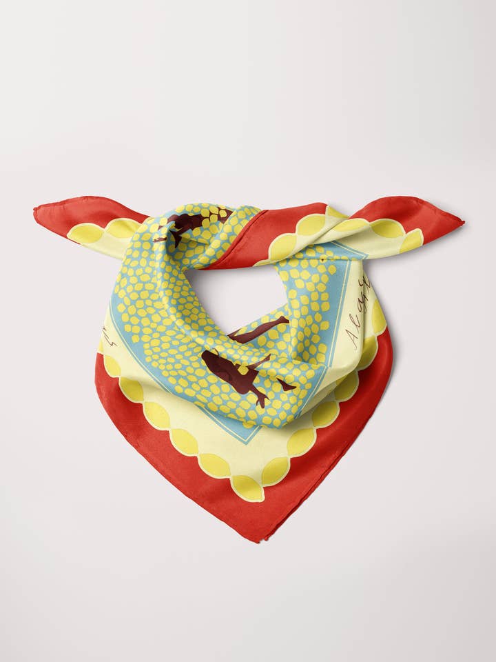 Grand foulard en soie 'Baigneurs' pour la vente par Alas