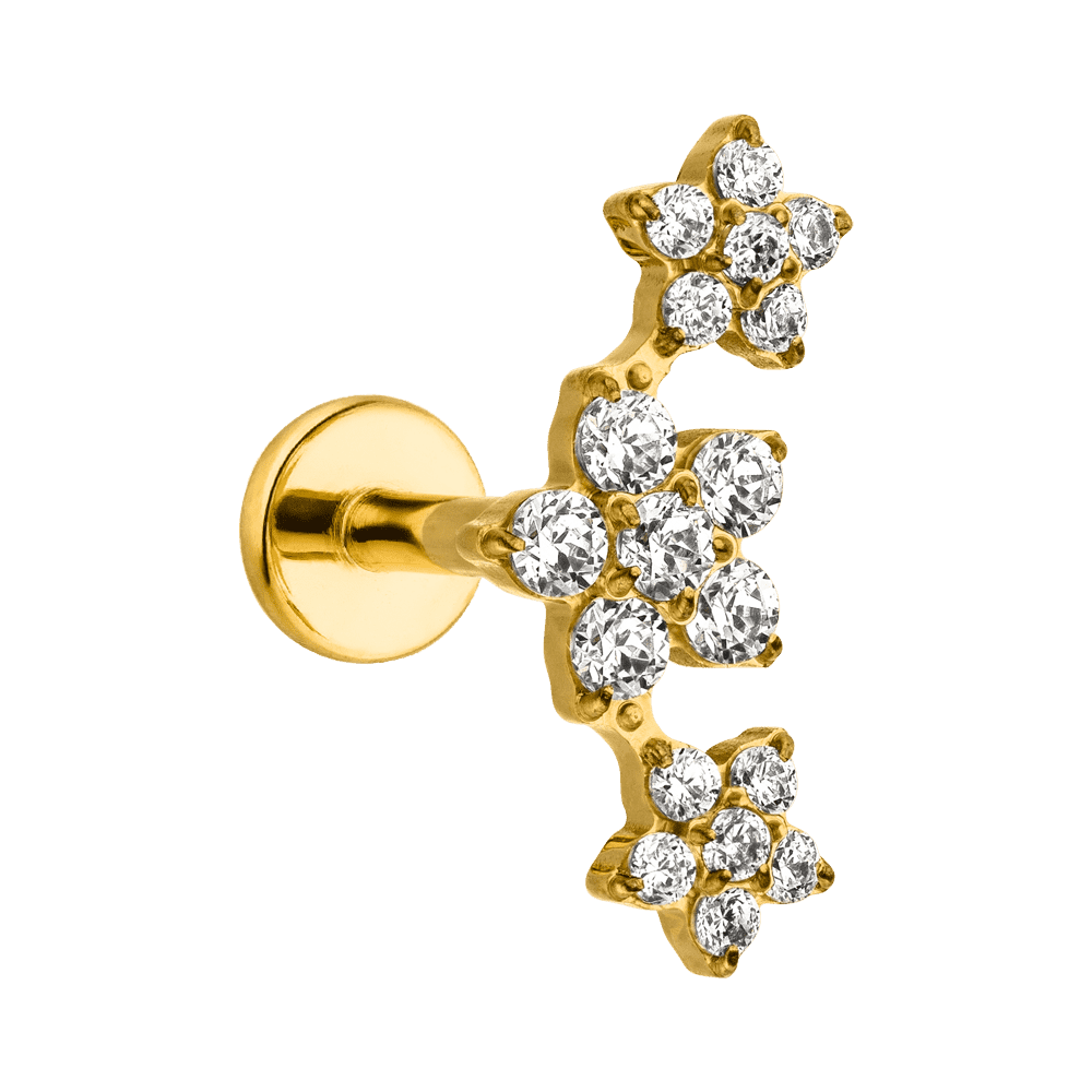 Schmuckgroßhandel - Wholesale Single Earring - Flowerish Piercing | Titanium0