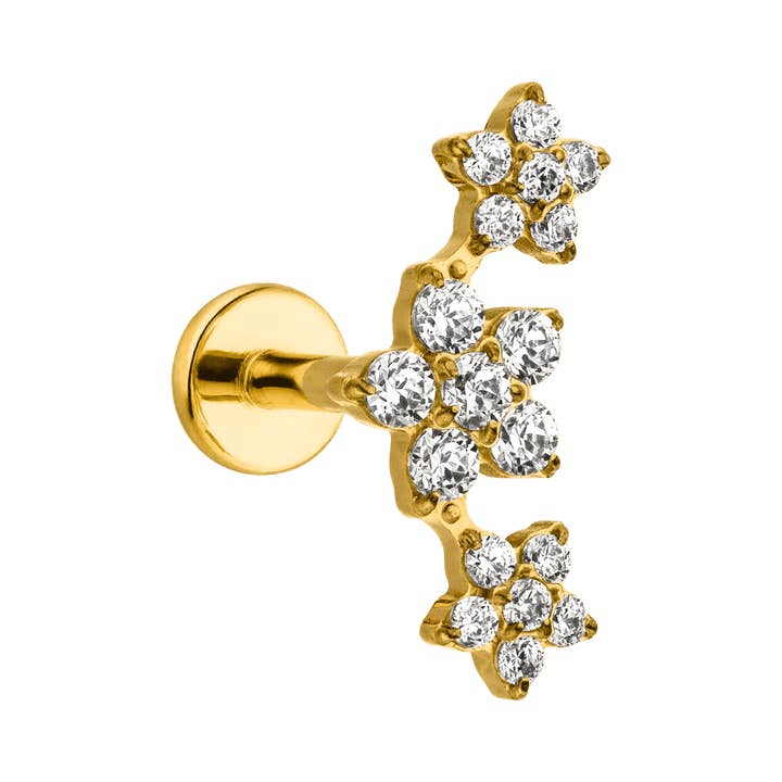 Schmuckgroßhandel - Wholesale Single Earring - Flowerish Piercing | Titanium