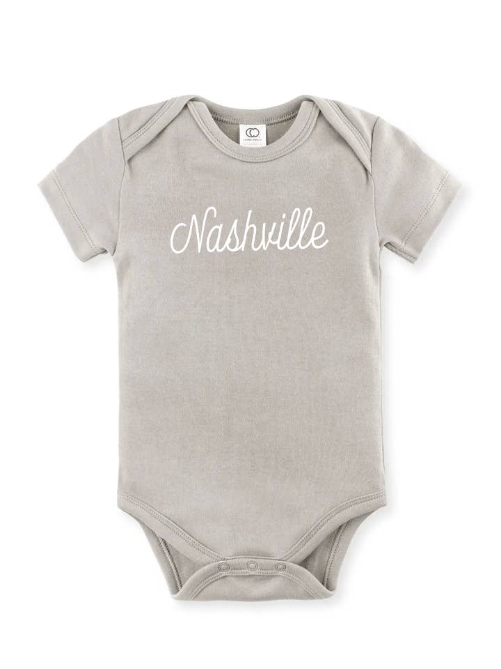 "NASHVILLE" Organic Baby Onesie for wholesale by The Southern Bunny