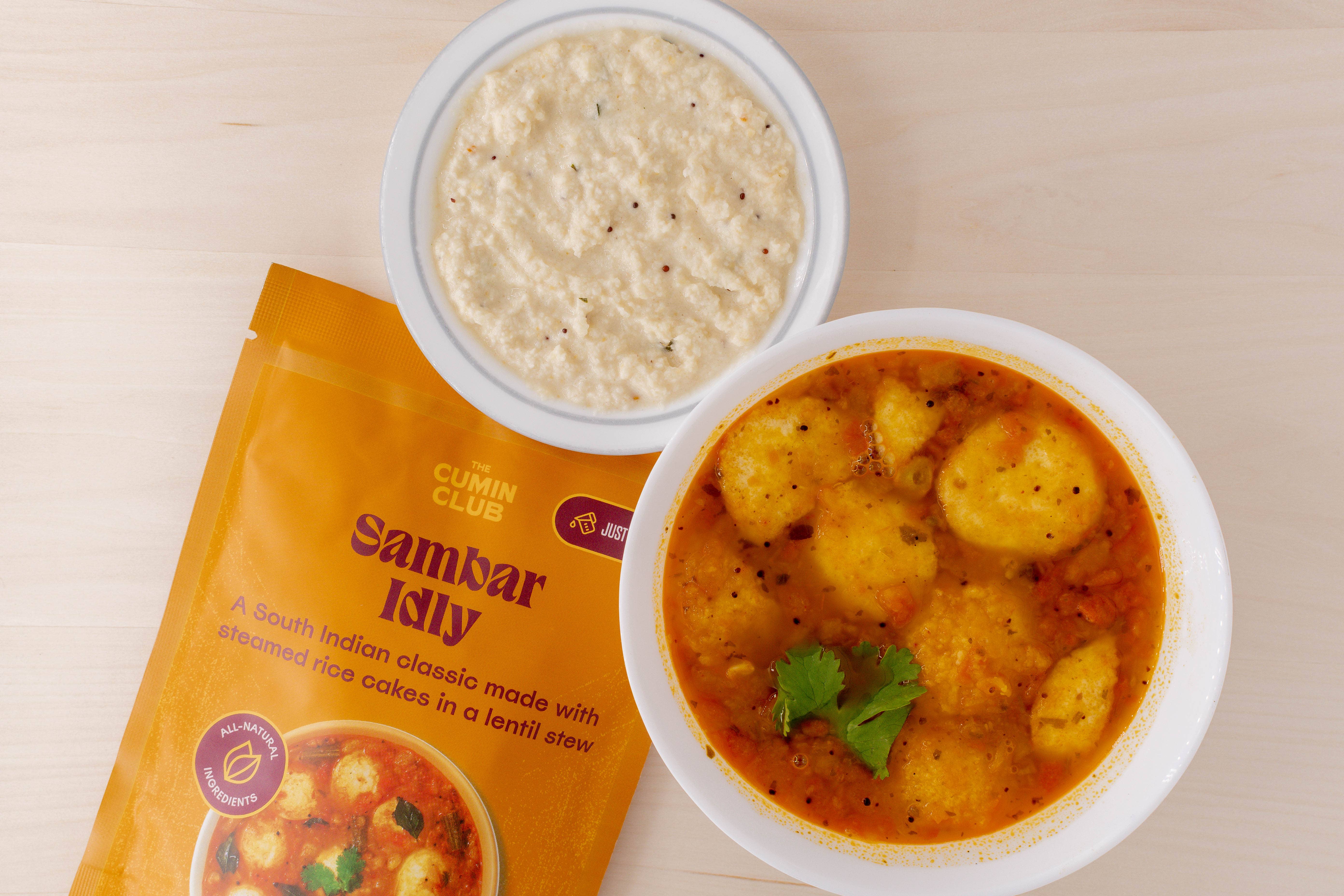 The Cumin Club - Wholesale Shelf Stable Prepared Meal - The Cumin Club Sambar Idly - Ready to eat Indian Meal2