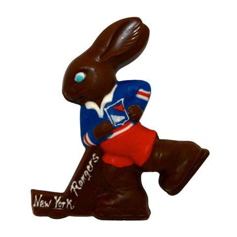 Large Custom Jersey Hockey Bunny for wholesale by Enjou Chocolat
