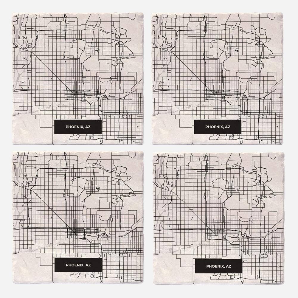 Versatile Coasters - Wholesale Coasters - Phoenix Modern Map Coasters2