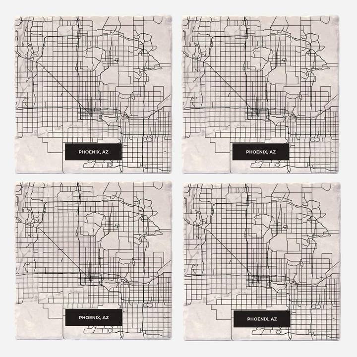 Versatile Coasters - Wholesale Coasters - Phoenix Modern Map Coasters2