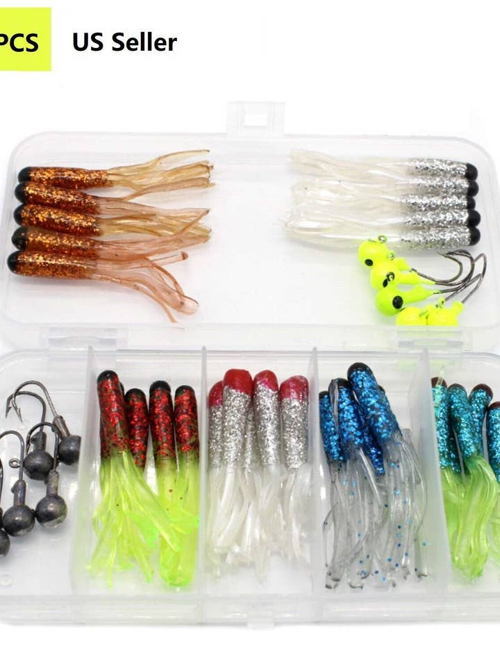 Vibrant Soft Tube Bass Baits Fiskelokkesæt med jighoveder - ideel til dynamiske lystfiskeeventyr for engroshandel hos VeriDepot