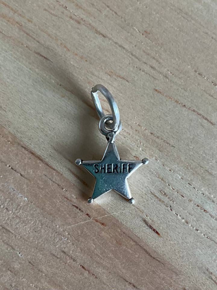 Sterling Silver Sheriff Badge Charm for wholesale by Desert Darlings Silver