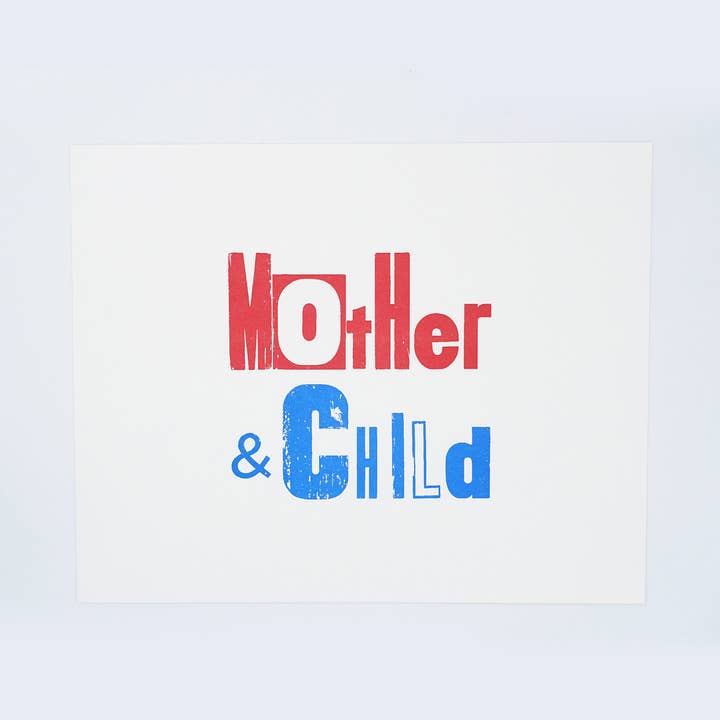 Broadsheet pour une cause - Mère et enfant pour la vente par Letterpress PLAY