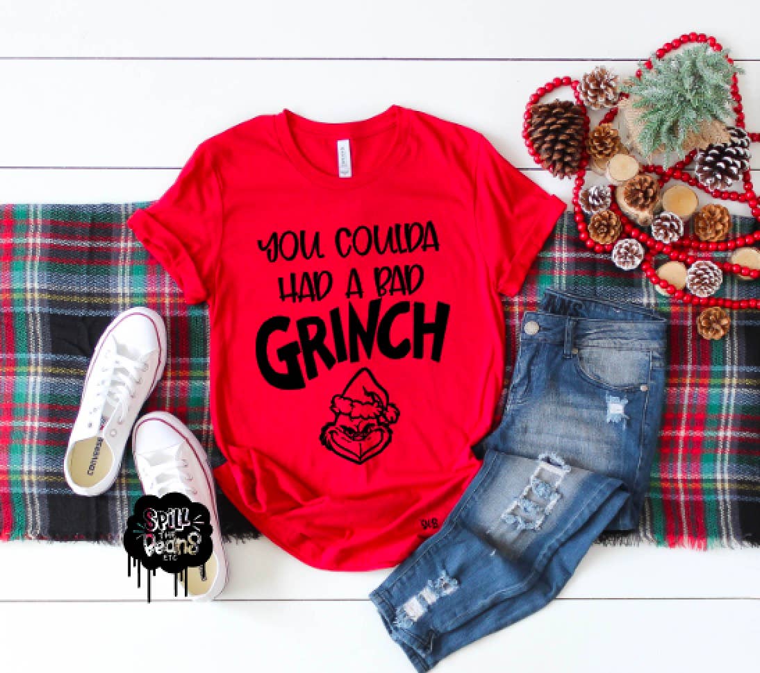 spillthebeansetc - Wholesale Screen Printed T-Shirt - Women's - You Coulda Had a Bad Grinch Lizzo Inspired Christmas Tee0