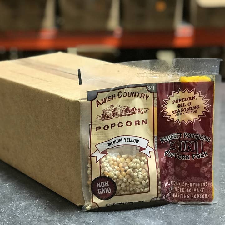 Amish Country Popcorn - Wholesale Popcorn - 5.5oz Tri-Pack of Yellow Popcorn