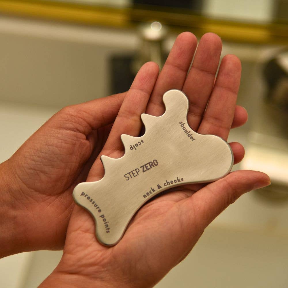 STEP ZERO Skincare – Engroshandel Gua Sha – STEP ZERO Scalp Gua Sha i 100 % rustfrit stål | Zero waste2
