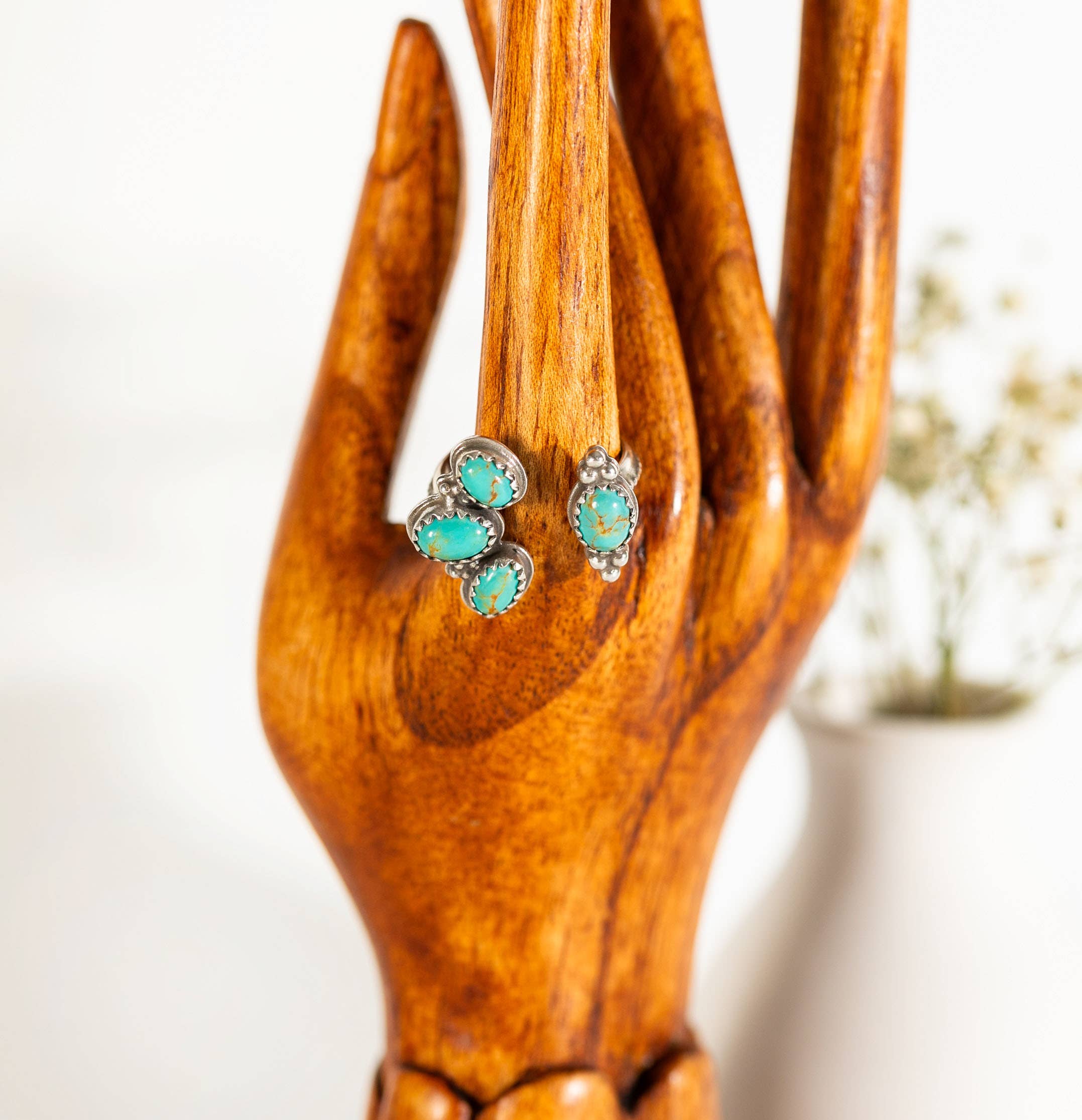 Moxie Maine - Wholesale Multi-Stone Ring - 411: Asymmetrical Turquoise Open Statement Ring 925 1