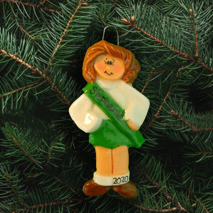 Ornamento verde Girl Scout para venta al por mayor de Dough Delights, Inc