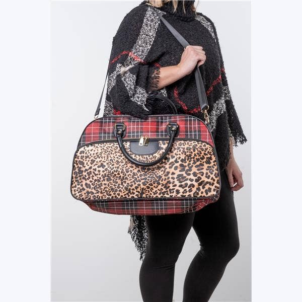 Plaid And Leopard Weekender for wholesale by Young's