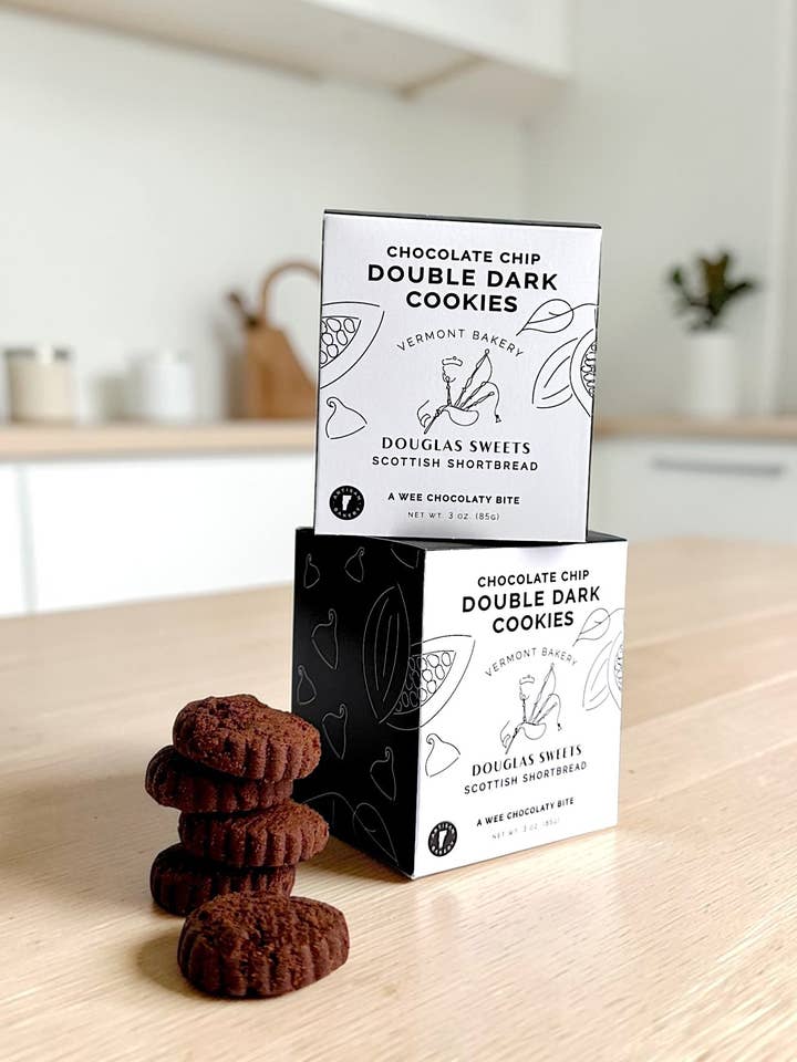 Mini Box: Double Dark Chocolate Shortbread Cookies for wholesale by Douglas Sweets