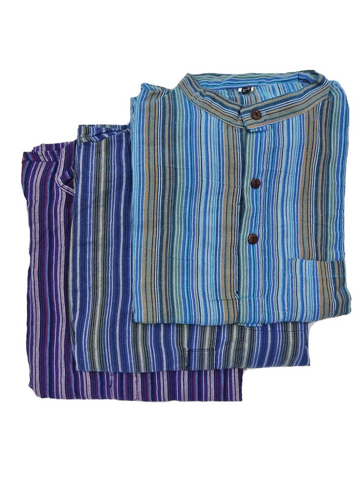 Zig Zag Asian Collection - Wholesale Button Down Shirt - Men's - Striped Cotton Kurta7