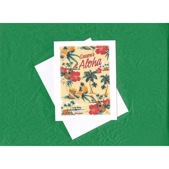 Just Write Arts - Wholesale Christmas Card - Season's Aloha Merry Christmas Hawaiian Style