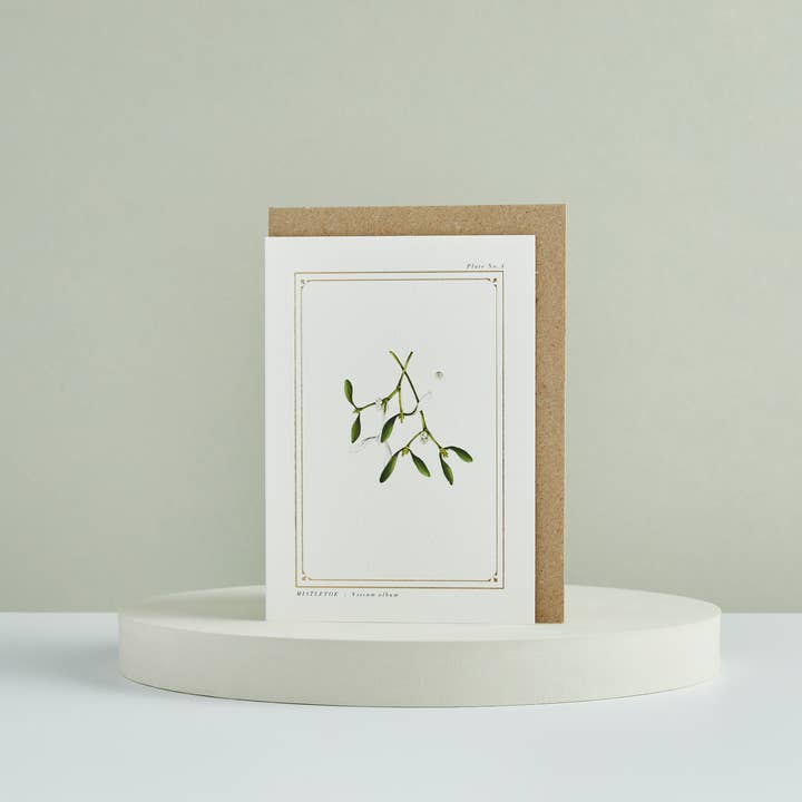 Catherine Lewis Design - Wholesale Christmas Card - Mistletoe - 'The Botanist Archive : Festive Edition' - Card0