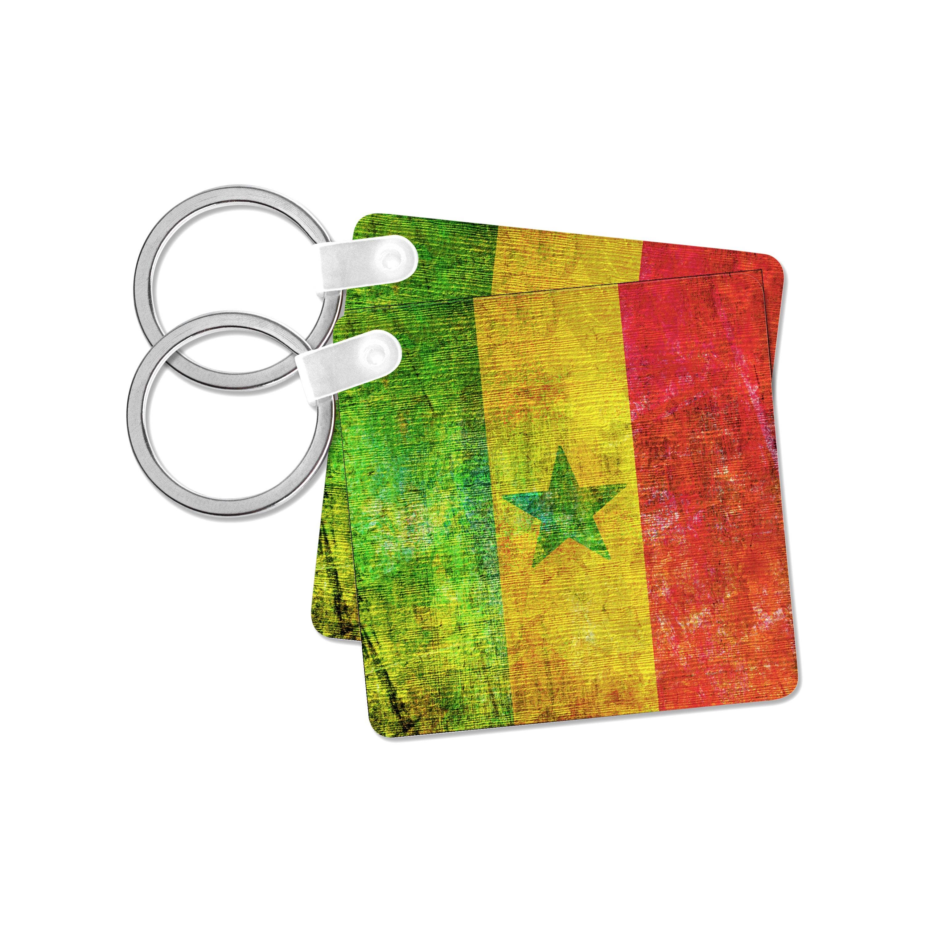 3dRose - Wholesale Keychain - Unisex - 3dRose, Distressed Style Grunge Flag Of Senegal, Key Chain7