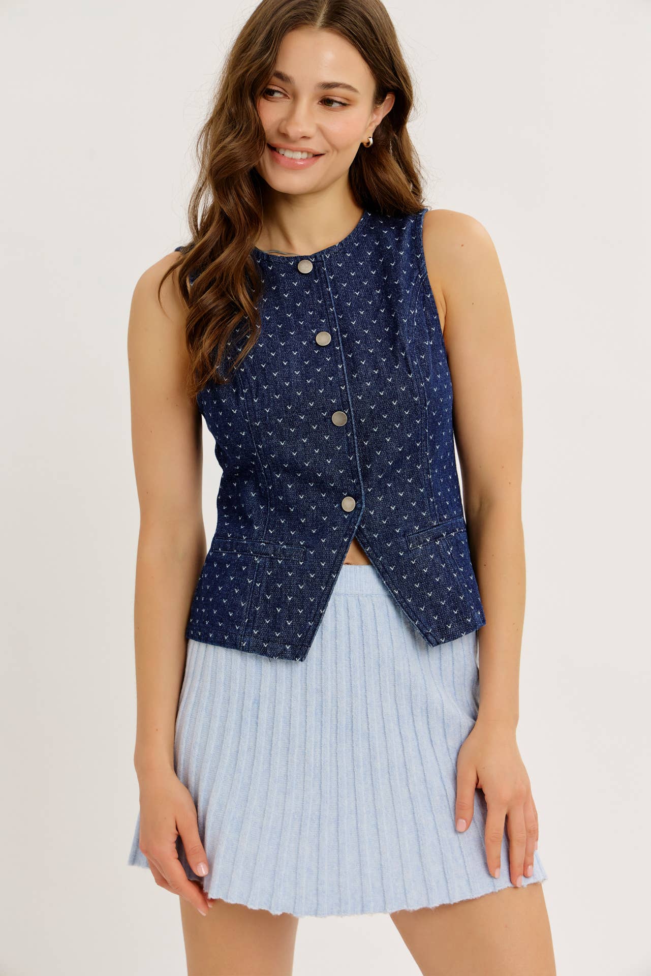 idem ditto - Wholesale Skirt - Women's - FLIRTY ESSENTIAL PLEATED SWEATER MINI SKIRT14