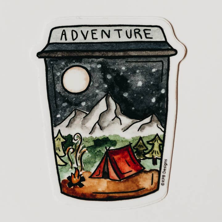 Adventure Cup Vinyl Sticker for wholesale by Sticker Girl