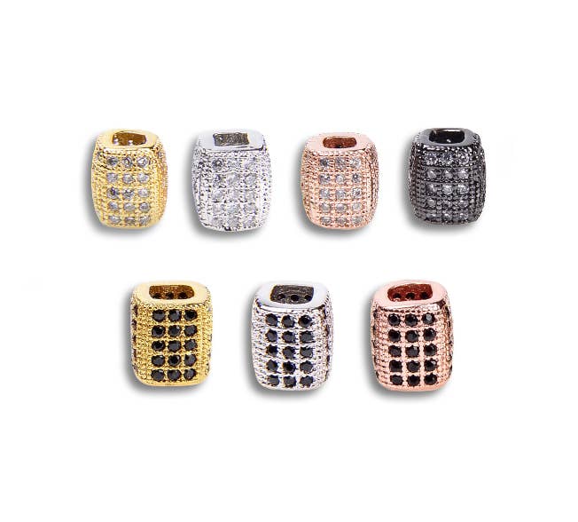 Beads Creation - Vente Perle - Perles d'espacement en tube cylindrique à grands trous remplies d'or, BD6950