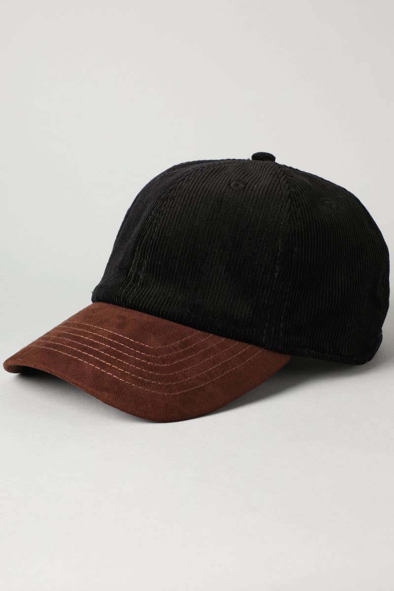 Fashion City – Engroshandel Baseballkasket - Unisex – Tofarvet kasket i fløjl med skygge i syntetisk ruskind1