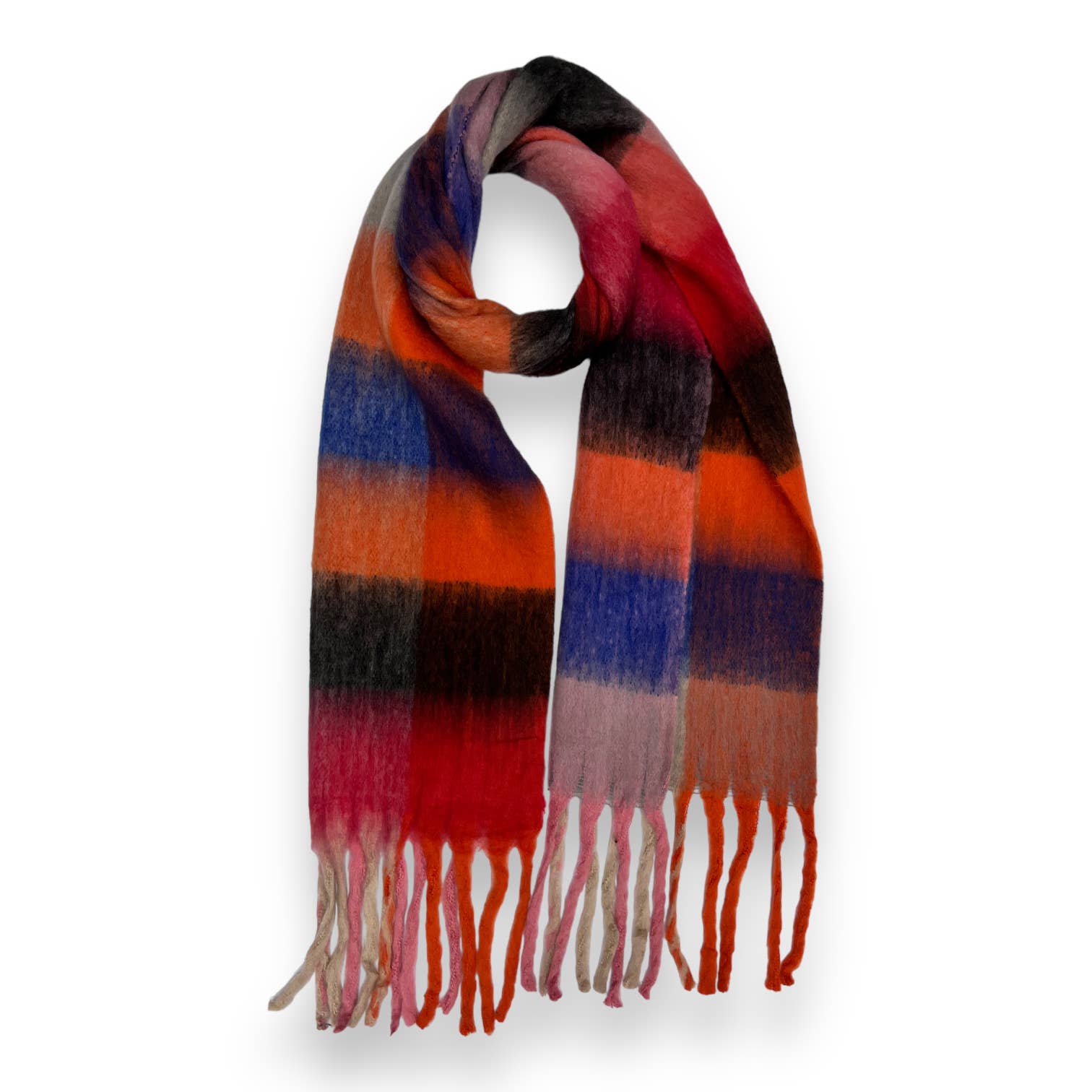 London Scarves - Vendita all'ingrosso Sciarpa - Donna - Sciarpa in morbido tessuto a quadri, 16 colori, rifinita con nappine38