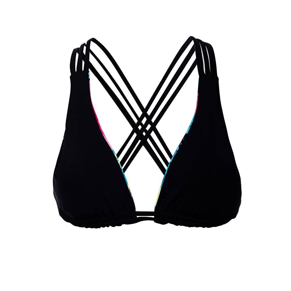 BiancaBikinis - Wholesale Swim Top - Women's - Stromboli Cross Back Top: Tropical Flower5
