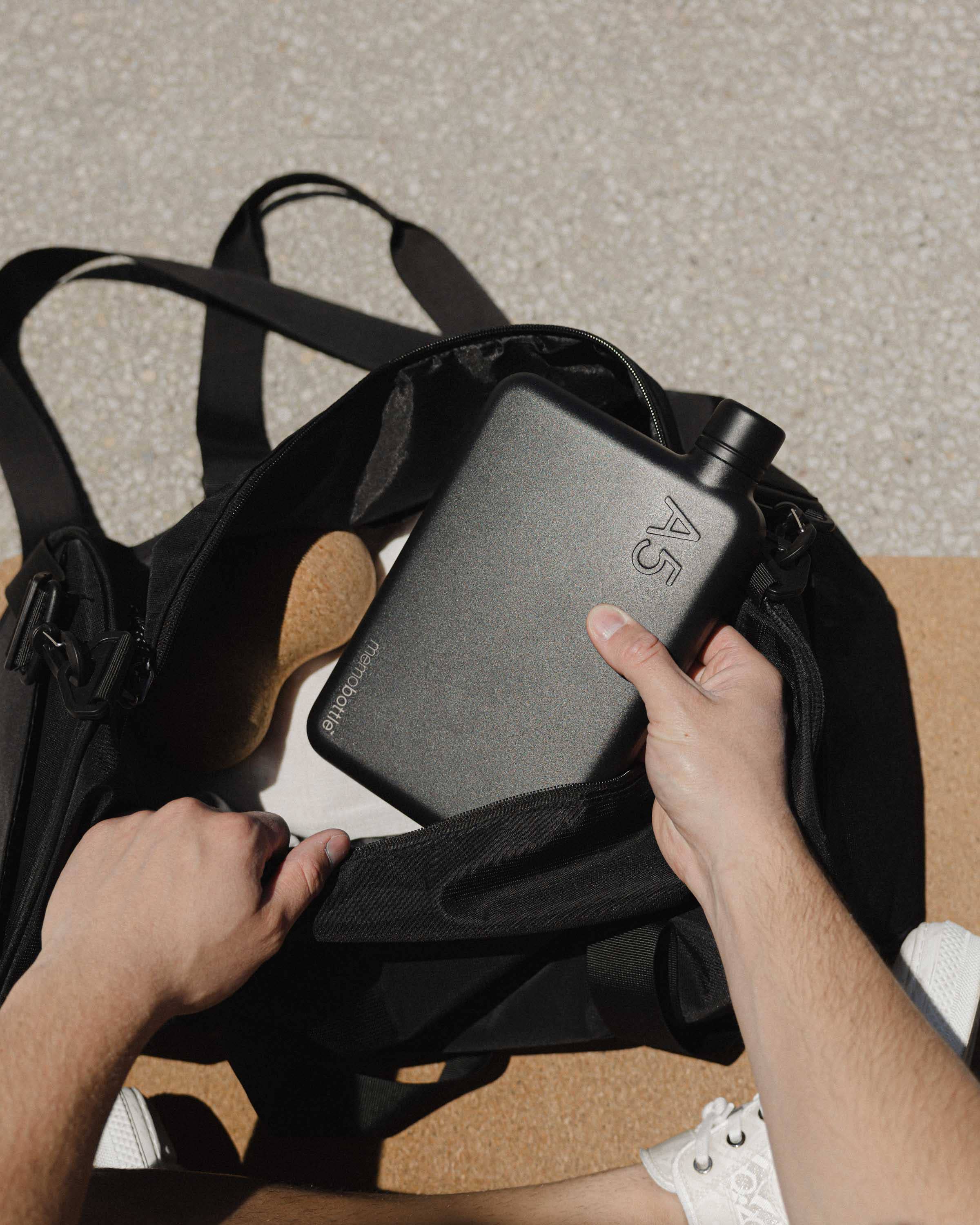 memobottle - Wholesale Water Bottle - A5 Stainless Steel memobottle - BLACK1