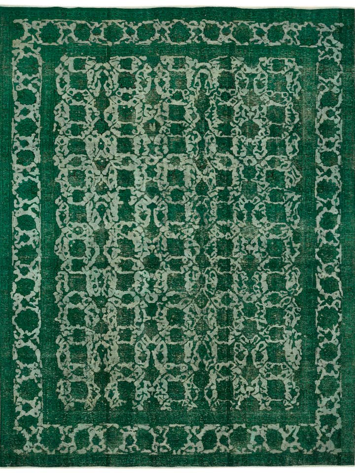 10x13 Grün Überfärbter Großer Teppich - 43144 für den Großhandel von RUG N CARPET
