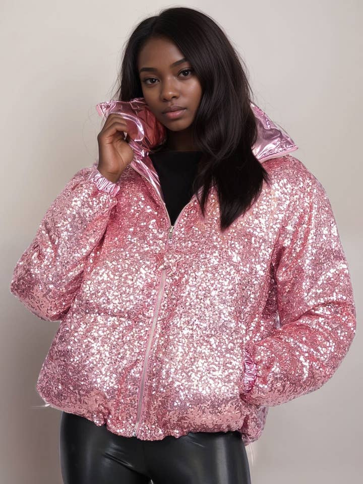 SEQUINS PUFFER JACKET and other Purchase Wholesale sequin bomber jacket. Free Returns & Net 60 Terms on Faire trending on Faire.